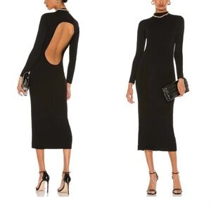 NWT Musier Paris open back Darc ribbed midi dress